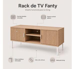 Rack de TV Fanty 120 cm con Puertas Ranuradas y Nicho Central