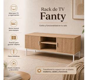 Rack de TV Fanty 120 cm con Puertas Ranuradas y Nicho Central