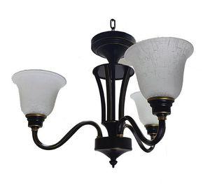 Lampara Colgante Metal Negro Dorado 3 Luces Ampolletas Incluidas