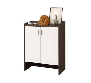 Zapatero Grey 2 Puertas Organizador 3 Estante 81x61x32 Cm
