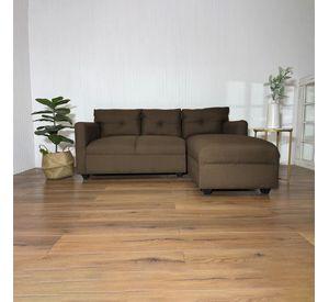 Seccional Mateo Chenille Café Pata Plastica