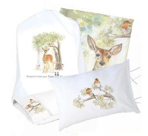 JUEGO DE CAMA FUNDA DE PLUMÓN + SABANA BAJERA +2 FUNDAS ALMOHADA BAMBI BOSQUE 1 PLAZA