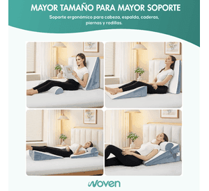 Cojin Antirreflujo Para Adultos Almohada Viscoelástica Doble Blanco