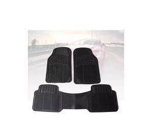 Set 3 Pisos Goma Auto Vehículos Universal Negro