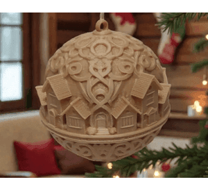 Adorno navidad - Esfera Pueblo Nórdico