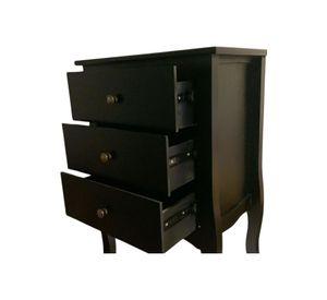 SET 2 VELADORES DORMITORIO IMPERIA 3 CAJONES NEGRO