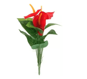Ramo anthurium artificial rojo plástico
