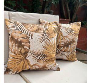 Funda Cojin Decorativo Diseño Monstera Otoño 45x45