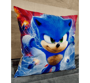 Cojín Felpa 45x45 cm Erizo Sonic Extra Suave