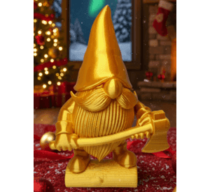 Figura decorativa de Gnomo Leñador de Invierno
