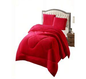 COBERTOR CON CHIPORRO PLUSH PLAZA Y MEDIA COLOR ROJO