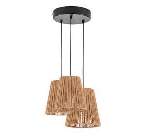 Lámpara Techo Colgante 3 Luces Tejida Estilo Bohemio Jhn