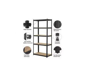 Estante Metálico Negro 180x90x40cm Soporta 400kg