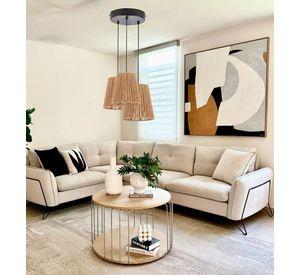Lámpara Techo Colgante 3 Luces Tejida Estilo Bohemio Jhn
