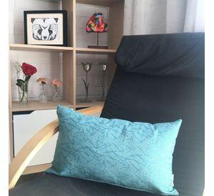COJIN DECORATIVO DISEÑO TEXTURA TURQUESA 50X30 RELLENO