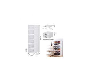 Zapatera Plegable Cajas Organizadoras 6 Niveles Transparente