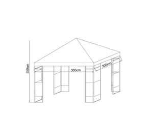 PÉRGOLA METÁLICA 2.5 x 3 x 3 M  - BLANCO - OUTZEN