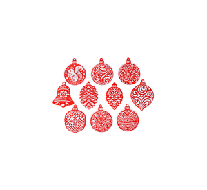 Adornos decorativos - Árbol Navidad (pack 10 un)