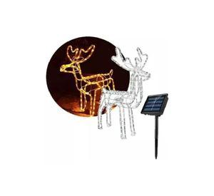 Reno solar de Navidad con luces LED 95 cm color amarillo