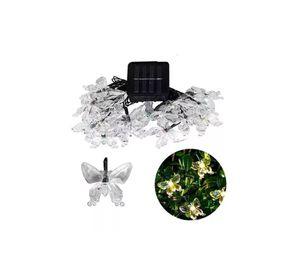 Guirnaldas Solares Mariposa 4m Amarilla Luz Decorativa Jardin Solar