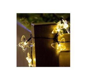 Guirnaldas Solares Mariposa 4m Amarilla Luz Decorativa Jardin Solar