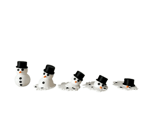 Adorno navidad - Muñeco de nieve derritiéndose (5 un)