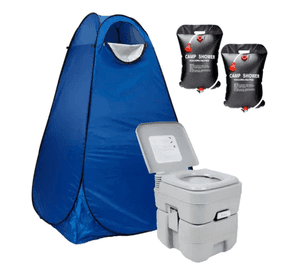 Carpa alta baño vestidor +baño químico 2 duchas