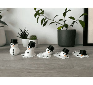 Adorno navidad - Muñeco de nieve derritiéndose (5 un)