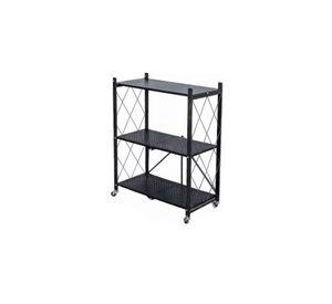 Repisa Estante 3 Niveles Metálica Plegable Resistente 90kg Color Negro