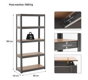 Estante Metálico Armable 180x90x40 Armado Facil Sin Pernos