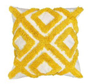 Funda Cojin Decorativo Diseño Rombo Amarillo 45x45