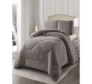 COBERTOR DE INVERNO TEXTURIZADA DISEÑO 01 KING GRIS OSCURO