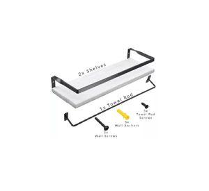 Repisas Flotantes de Madera Modernas Multipropósito Kit 2 Blanco