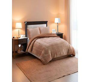 COBERTOR CON CHIPORRO 2 PLAZAS 230X250CM CAFE B24