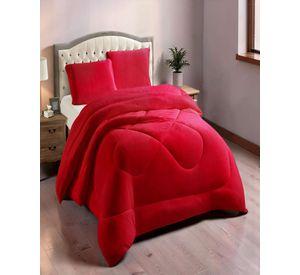 COBERTOR PLUSH CON CHIPORRO 2 PLAZA COLOR ROJO