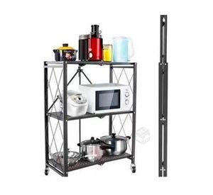 estante 3 niveles multiuso plegable con ruedas
