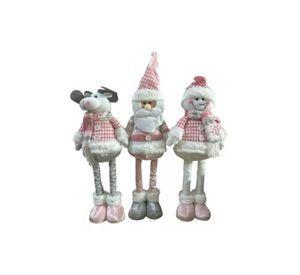 Pack x3 muñecos navideños pata larga pascuero, mono nieve rojo
