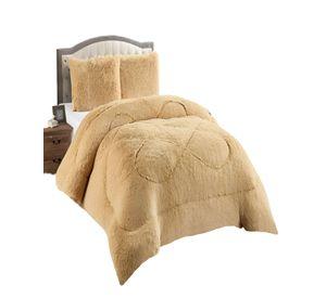 COBERTORES CON CHIPORRO DE PELUDOS PLAZA Y MEDIA 180X200CM BEIGE