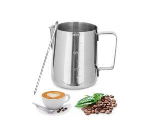 Jarra de espuma de leche de acero inoxidable 12oz/350ml gris