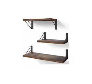 Repisas Flotantes de Madera Multipropósito Kit 3 Rústico