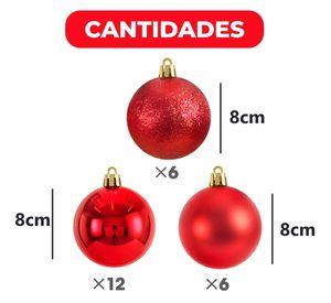 24 Esferas Navideña 8cm Bambalinas Adornos Arbolito Navidad