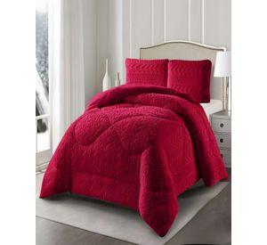 COBERTOR DE INVERNO TEXTURIZADA DISEÑO 01 KING ROJO