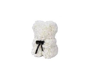 Oso de Flores Artificiales, Osito de Rosas Blanco