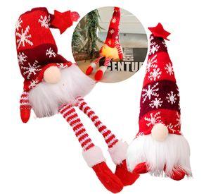 2 Gnomos Navideños Mono Iluminacion Patas Cortas Y Largas
