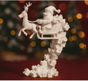 Adornos navidad - Torre de regalos de Papa Noel