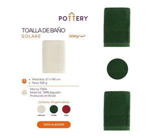 Toalla de Baño Solare Natural - 100% Algodón - 500g/m² - Teka