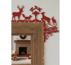 Decoración de Marco de Puerta Navideña Renos navideños