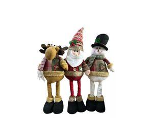 Pack x3 muñecos navideños pata larga pascuero, mono nieve multicolor