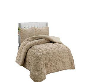 SET COBERTOR DE INVIERNO CON TEXTURA 1.5 PLAZA 180X200CM P CAFÉ C