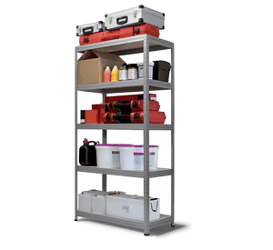 Estante Metalico 180cm X 90cm X 40cm Organizador Plateado De 5 Niveles Facil Ensamblado